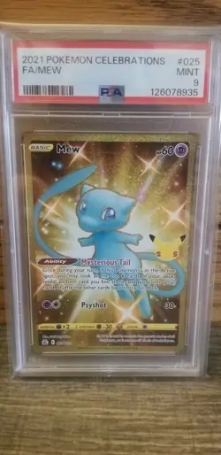 2021 POKEMON CELEBRATIONS #025 FULL ART/MEW PSA 9 - Image 1