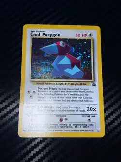 Cool Porygon 15/53 Wotc Promo Holo Vintage Pokemon TCG Card - Image 1