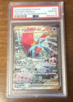 2023 POKEMON PAR EN-PARADOX RIFT #251 ROARING MOON EX PSA 10 - Image 1