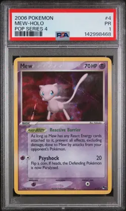 2006 POKEMON POP SERIES 4 #4 MEW-HOLO PSA 1 - Image 1