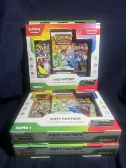 Pokemon First Partner Illustration Collection Series 1 Box Lot 3 Boxes - Image 1