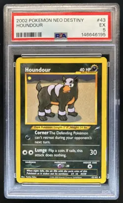 2002 Pokemon Neo Destiny Houndour #43/105 PSA 5 - Image 1