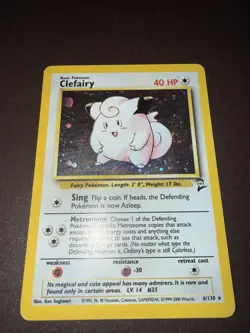 Pokemon! Clefairy - Base Set 2 - Holo Swirl - 6/130- HP! - Image 1