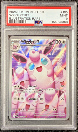 2025 POKEMON PHANTASMAL FLAMES EN WIGGLYTUFF ILLUSTRATION RARE #105 💎PSA 9 - Image 1