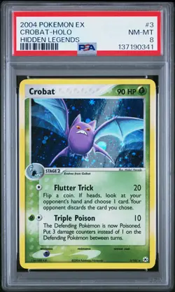 CROBAT HOLO 3/101 HIDDEN LEGENDS POKEMON PSA 8 - Image 1