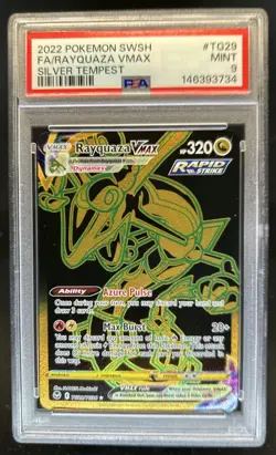 2022 Pokemon SWSH Silver Tempest Rayquaza VM Trainer Gallery #TG29/TG30 PSA 9 - Image 1