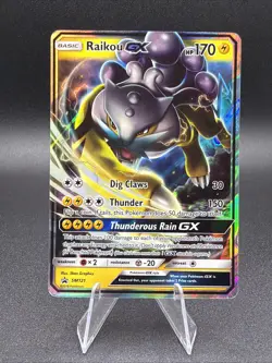 Pokemon TC Raikou GX Sun & Moon SM121 Black Star Promo NM Holo - Image 1