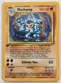 Machamp 8/102 1ST EDITION Base Set Holo HP/DMG Pokemon TCG - Image 1