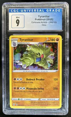 2020 Pokemon SWSH Darkness Ablaze Tyranitar Holo #088/189 CGC 9 - Image 1