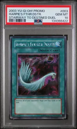 PSA 10 GEM MINT Harpie's Feather Duster SDD-003 SECRET RARE HOLO Yugioh - Image 1