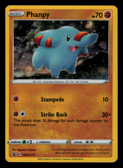NM - Pokemon Phanpy SWSH117 Chilling Reign Blister Holo Promo - Image 1
