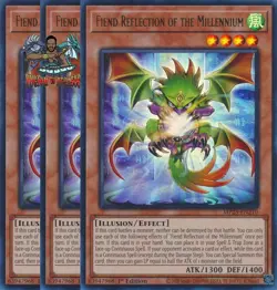 Yugioh! 3x Fiend Reflection of the Millennium MP25-EN210 Ultra Rare 1st Ed NM - Image 1