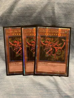 X3 Slifer the Sky Dragon 25th Quarter Century Starlight LC01-EN002 Yugioh NM X3 - Image 1