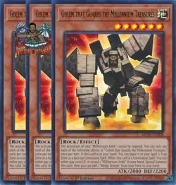 Yugioh! 3x Golem that Guards the Millennium Treasures MP25-EN208 Ultra Rare NM - Image 1