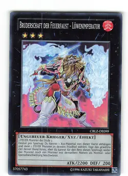 Yugioh BRUDERSCHAFT DER FEUERFAUST - LOWENIMPERATOR , cblz-de099 Super Rare - Image 1
