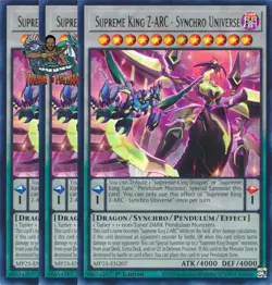 Yugioh! 3x Supreme King Z-ARC - Synchro Universe MP25-EN207 Ultra Rare 1st Ed NM - Image 1