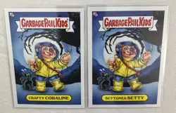 2 Card Lot Garbage Pail Kids Book Worms Crafty Coraline Button Betty 31a,b - Image 5