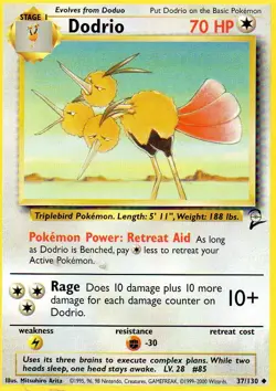 Pokemon Dodrio Card Jungle Set 37/130 - Image 1