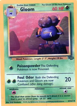 Pokemon Gloom Card Jungle Series TCG 37/64 - Image 1
