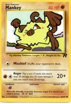 Pokemon Mankey Card 61/82 Team Rocket - Image 1