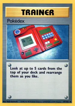 Pokemon Pokedex Card Trainer 87/102 Base Set 1999 - Image 1