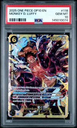 2025 ONE PIECE OP10-ROYAL BLOOD #118 MONKEY D. LUFFY PSA 10 - Image 1