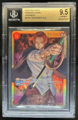2022 One Piece Romance Dawn Shanks Secret Rare #OP01-120 BGS 9.5 - Image 1