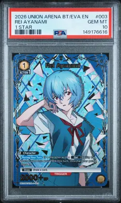 PSA 10 Rei Ayanami Alternate Art Foil - UE15BT/EVA-1-003 NM - Union Arena - Image 1