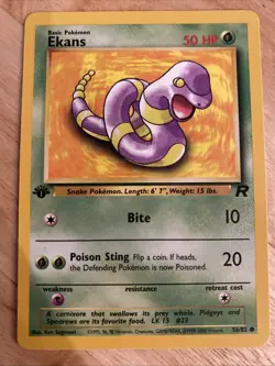 EKANS # 56/82 FIRST EDITION POKEMON CARD - Image 1