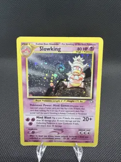Slowking 14/111 Holo – MP WOTC Neo Genesis – Swirl Vintage Pokemon Card - Image 1