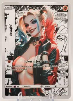 Harley Quinn Waifu Full Art Custom ‘Joker’s Jest’ - Trading Card - Image 1