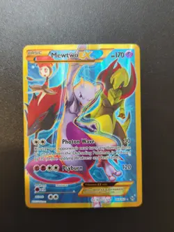 Pokemon Mewtwo EX Full Art Secret Holo Rare Card 163/162 XY Breakthrough NM - Image 1