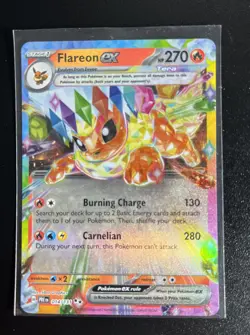 Pokemon TCG Flareon EX Prismatic Evolutions Card 14/131 Double Rare Near Mint - Image 1