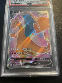 Pokemon Charizard V SWSH050 Champion's Path Promo Card PSA NM MT 8 Black Star - Image 3