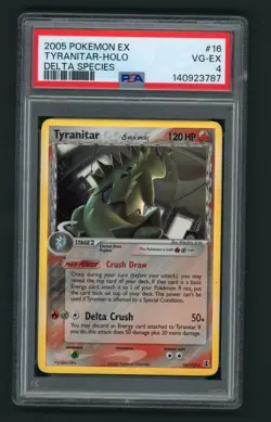 Pokemon TCG Tyranitar Delta Species Holo Rare Card 16/113 PSA 4 VG-EX - Image 1
