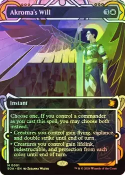 Akroma's Will Foil Borderless Secrets of Strixhaven NM MTG - Image 1