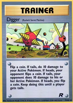Pokemon Digger Card Trainer 75/82 Team Rocket Set - Image 1
