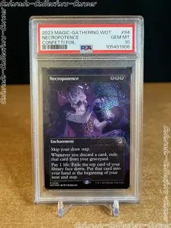 Magic the Gathering WOT - Necropotence CONFETTI FOIL PSA 10 - Image 1