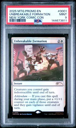 2025 Magic MTG Promo EN Unbreakable Formation New York Comic Con 0001 PSA 9 MINT - Image 1