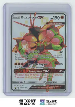 2019 Pokemon S&M Hidden Fates FA Buzzhole GX #SV68/SV94 - Image 1