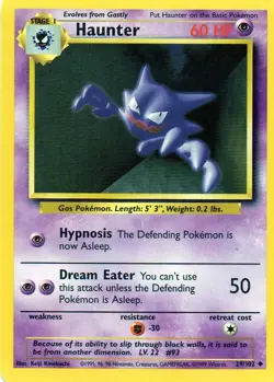 Pokemon Haunter Card TCG Base Set 29/102 Regular Unlimited - Image 1