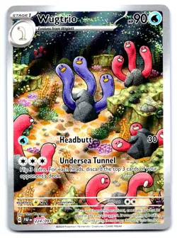 Pokemon Wugtrio Paldean Fates PAF ILLUSTRATION RARE HOLO 224/091 Kayama NM - Image 1