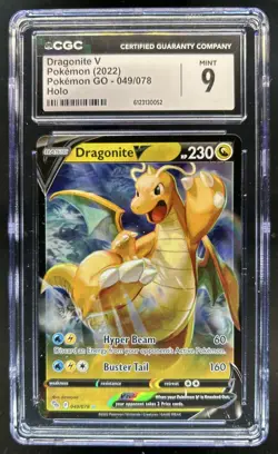 2022 Pokemon SWSH Pokemon GO Dragonite V #049/078 CGC 9 - Image 1