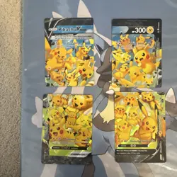 Pokemon Pikachu V-Union 4 Card Holo Lot English Nintendo GAME FREAK 2021 - Image 1
