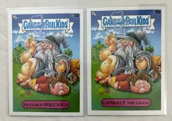 2 Card Lot Garbage Pail Kids BOOK WORMS Pilfered Precious 13 B Gandalf The Grave - Image 1