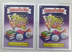 2 Card Lot Garbage Pail Kids BOOK WORMS Researching Ralph4b Experimental Xavier4 - Image 1