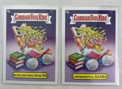 2 Card Lot Garbage Pail Kids BOOK WORMS Researching Ralph4b Experimental Xavier4 - Image 2