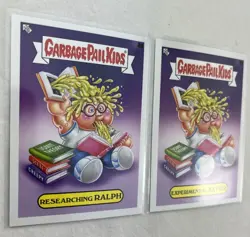 2 Card Lot Garbage Pail Kids BOOK WORMS Researching Ralph4b Experimental Xavier4 - Image 3