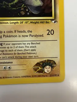 2000 Pokemon Brock's Onix 21/132 Gym Heroes Regular 1st Edition Trading Card TCG - Image 4
