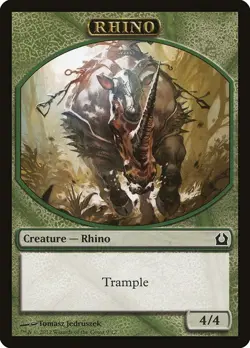 Rhino Token 10x - Green - Jedruszek Art - RTR Return to Ravnica MTG Magic NM - Image 1